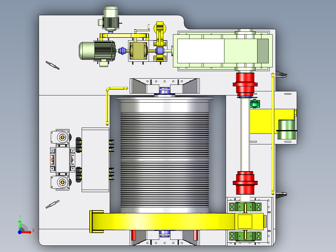 水闸绞车--stp前视图