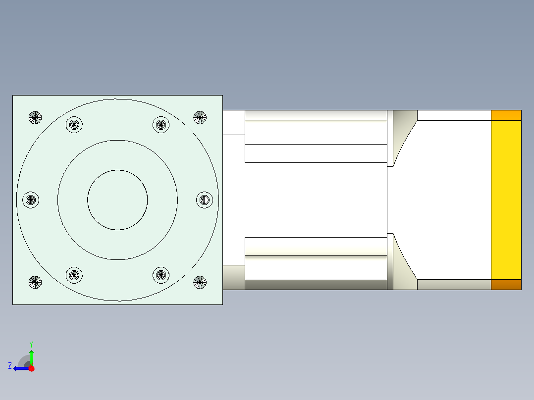 换向器PW140单轴 PLX120-L2 28-110-145-M8.stp右视图