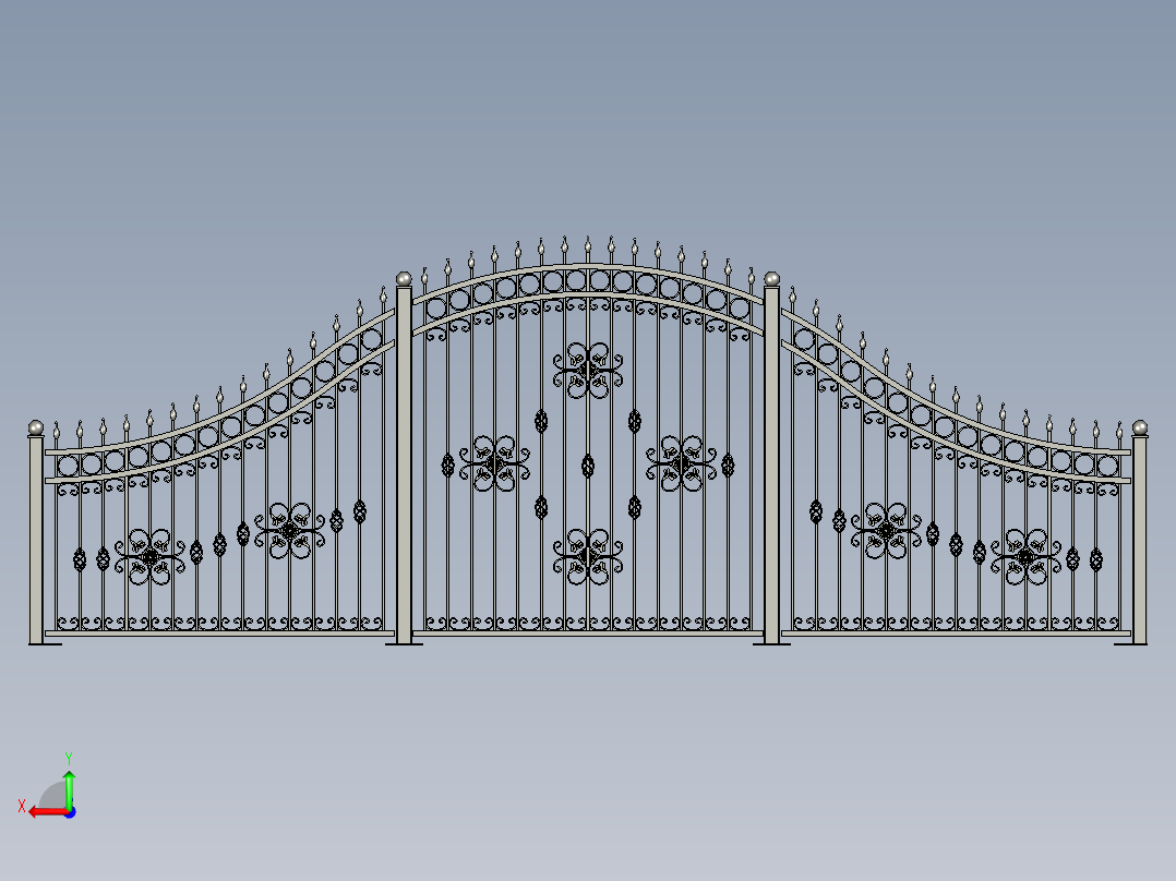 篱笆铁金属后视图