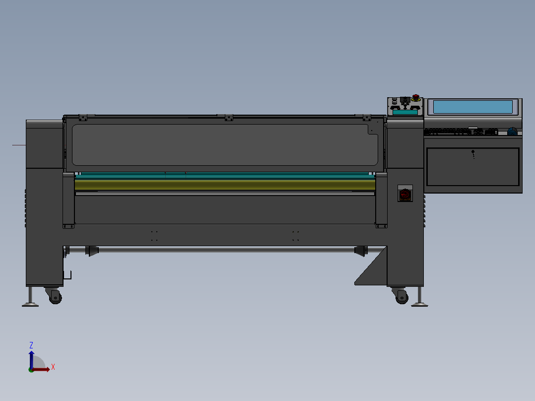 激光切割机密网输送线前视图