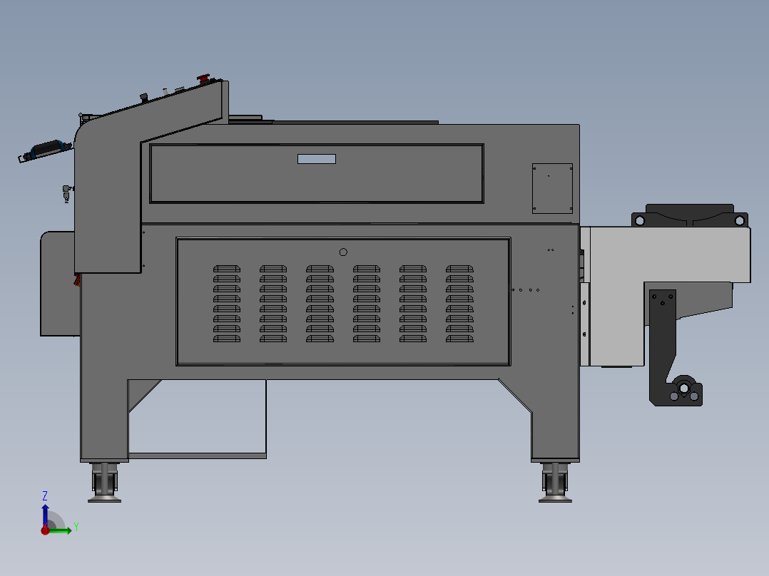 激光切割机密网输送线右视图
