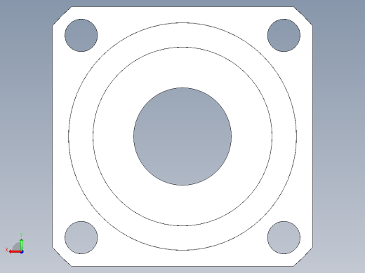 軸承座(凸緣型)BSRN-3D多系列多零件图纸模型后视缩略图