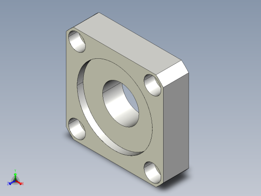 軸承座(凸緣型)BSRN-3D多系列多零件图纸模型正等轴测缩略图