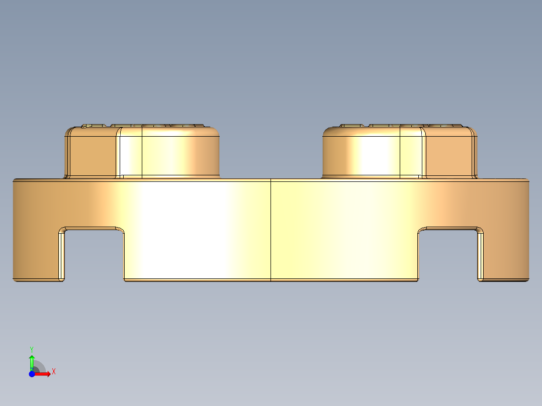 乐高零件 4032 板 2 x 2 圆形-4032 Warm Yellowish Orange Plate 2 x 2 Round.STEP前视图