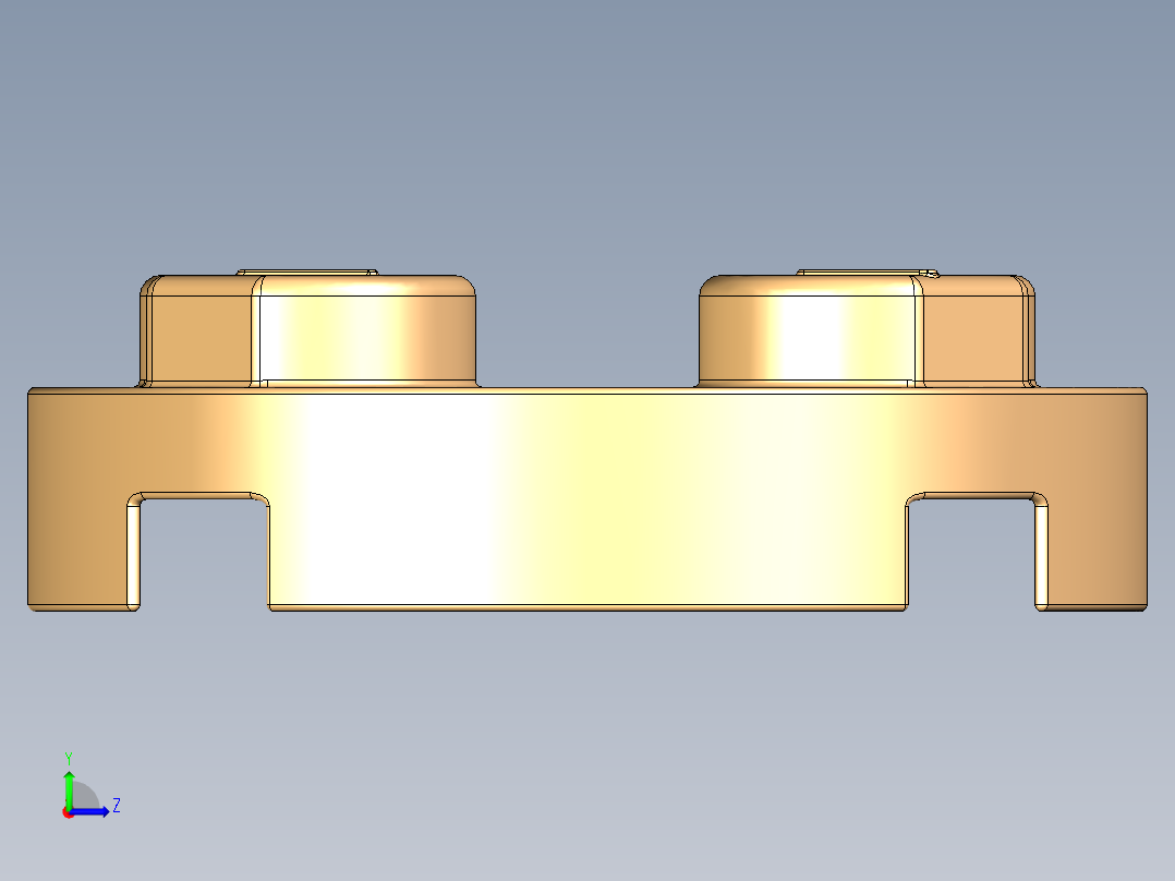 乐高零件 4032 板 2 x 2 圆形-4032 Warm Yellowish Orange Plate 2 x 2 Round.STEP左视图