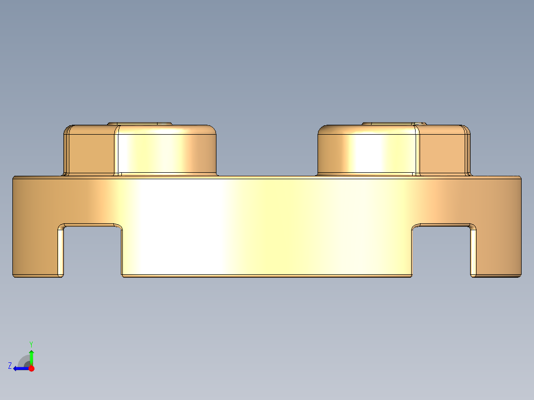 乐高零件 4032 板 2 x 2 圆形-4032 Warm Yellowish Orange Plate 2 x 2 Round.STEP右视图