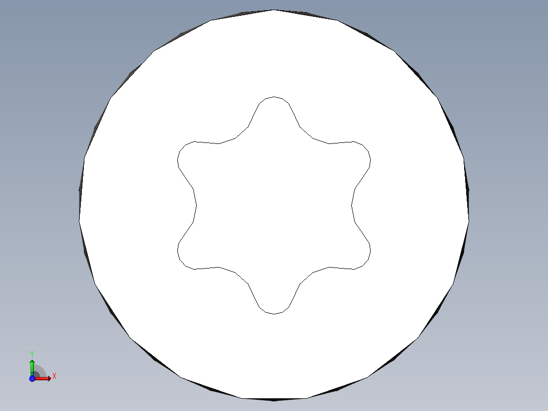 内梅花头螺钉前视图