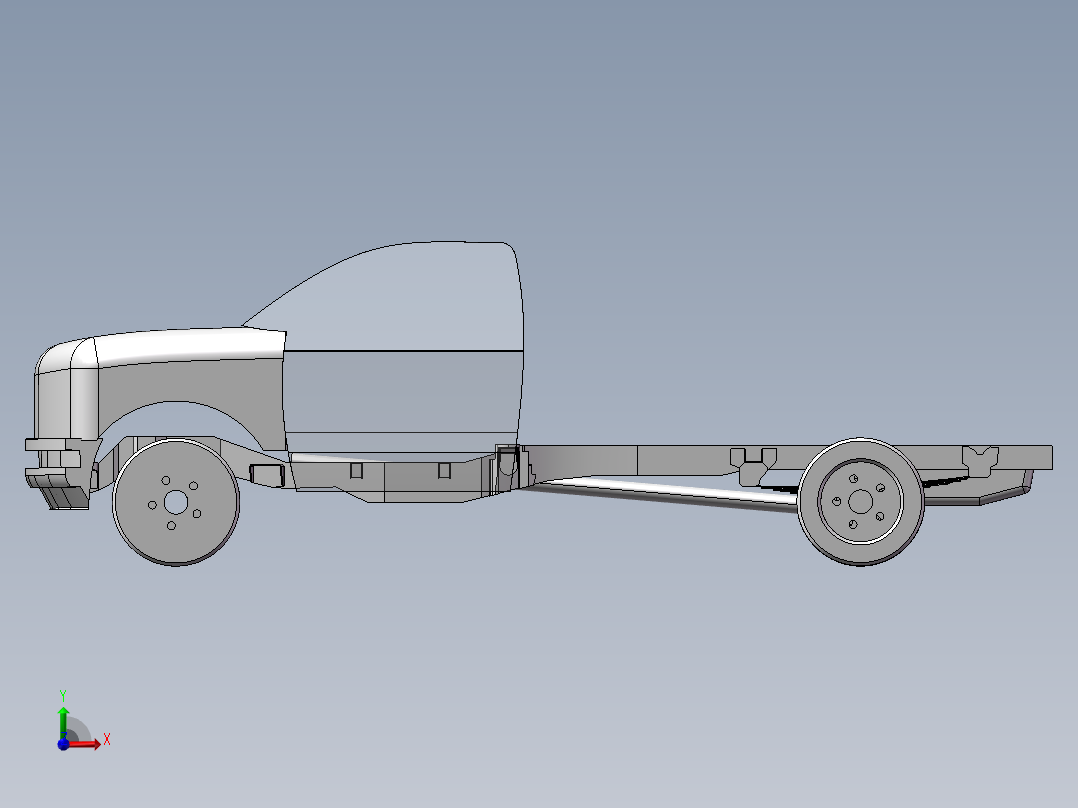 房车底盘模型前视图