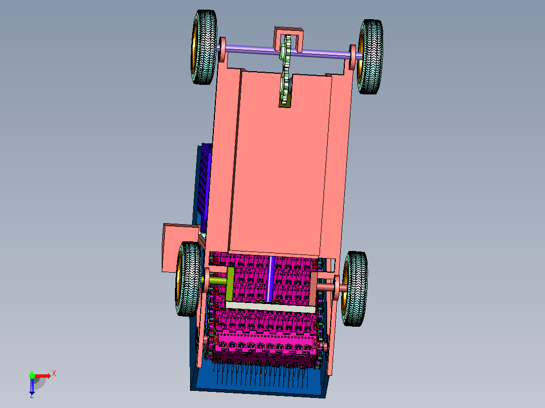 小型农田开荒整地捡石头机器俯视图
