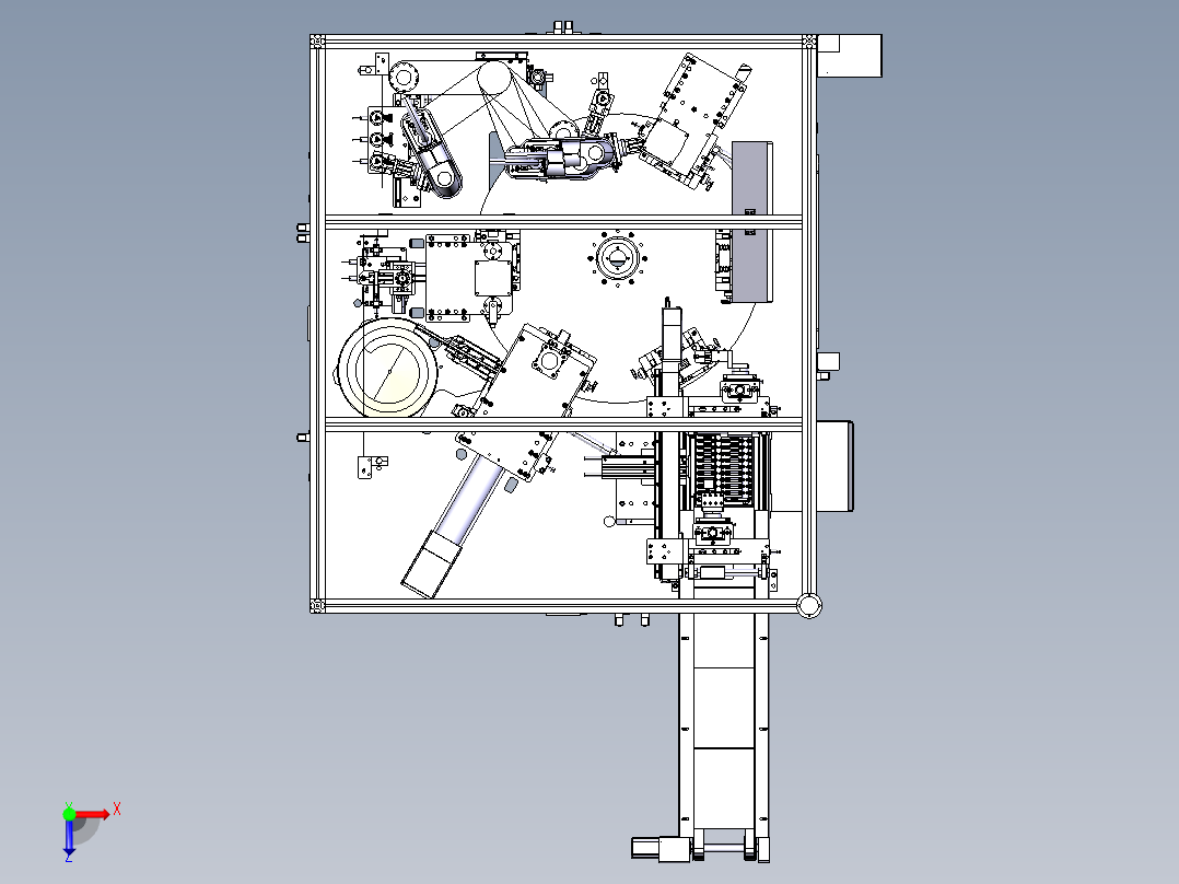 小零件自动上料装配设备俯视图