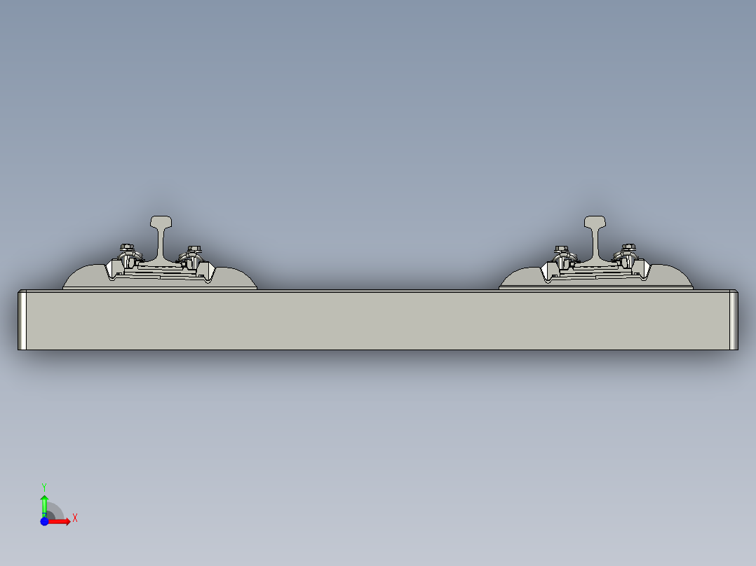 CRTSⅢ型板式无砟轨道铁路模型资料前视图