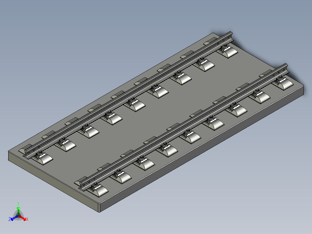 CRTSⅢ型板式无砟轨道铁路模型资料正等轴测图