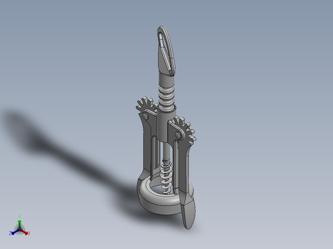 螺旋开瓶器17正等轴测图