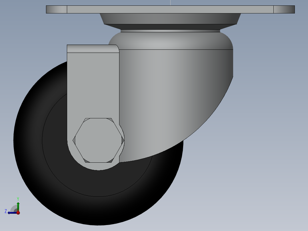 65万向脚轮主视图