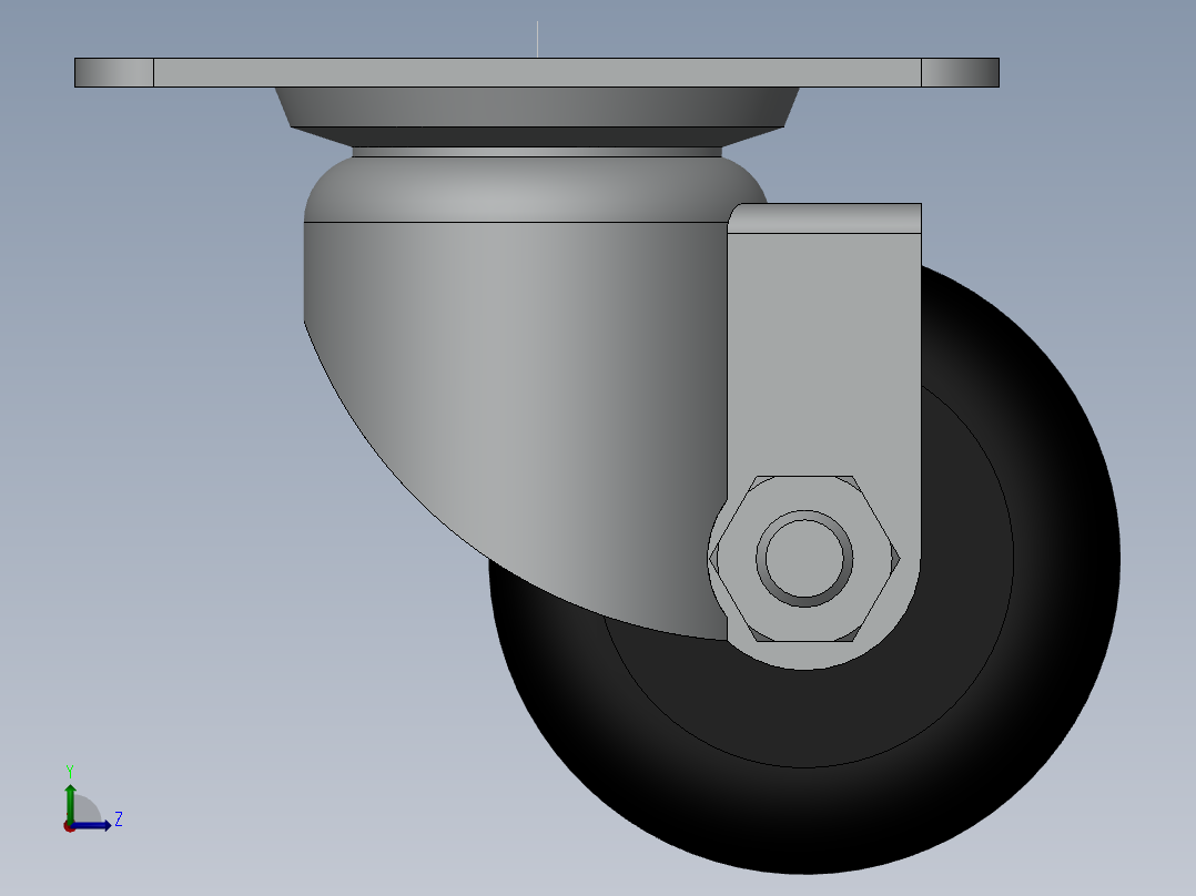 65万向脚轮左视图