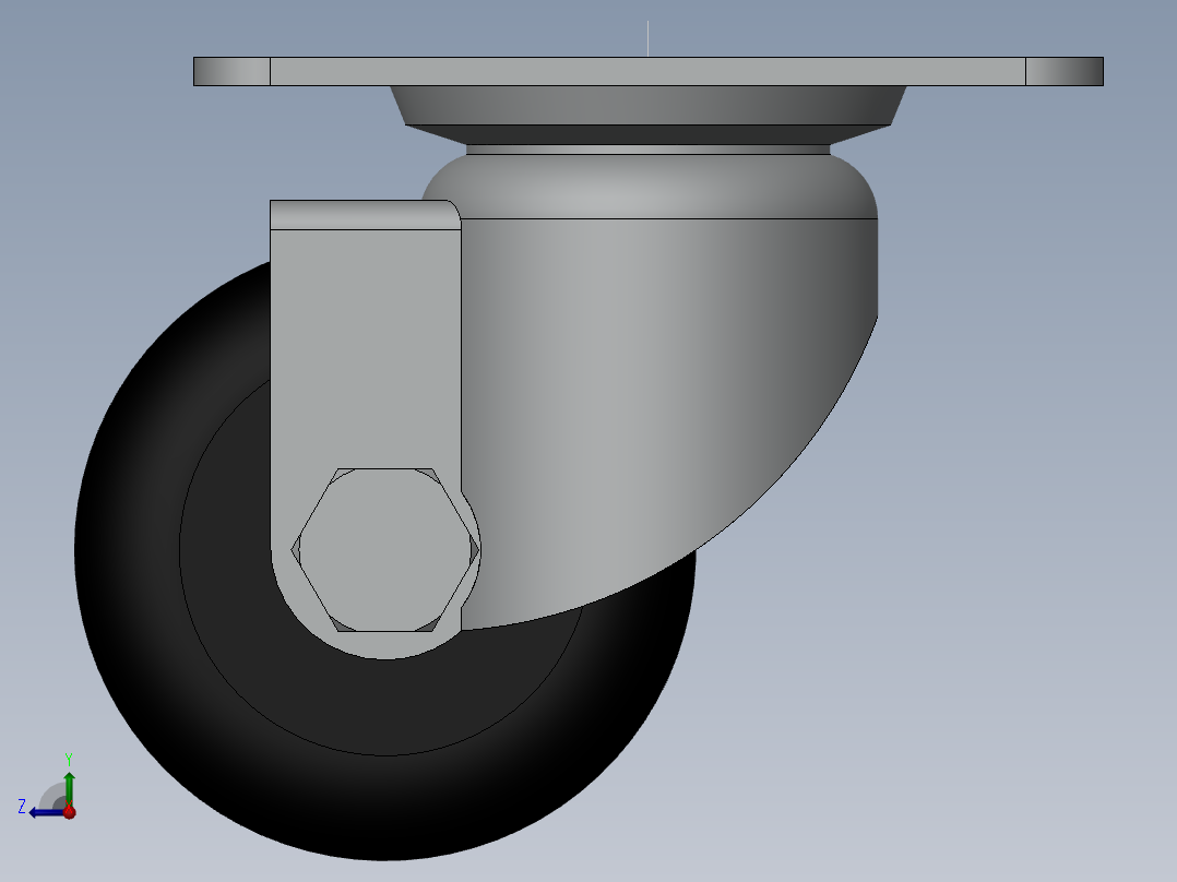 65万向脚轮右视图