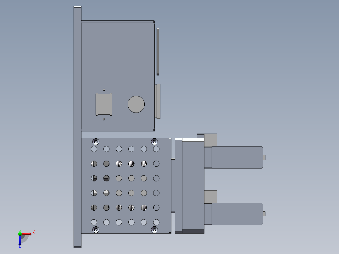 震动机文件（sw18可编辑+工程图+bom）俯视图