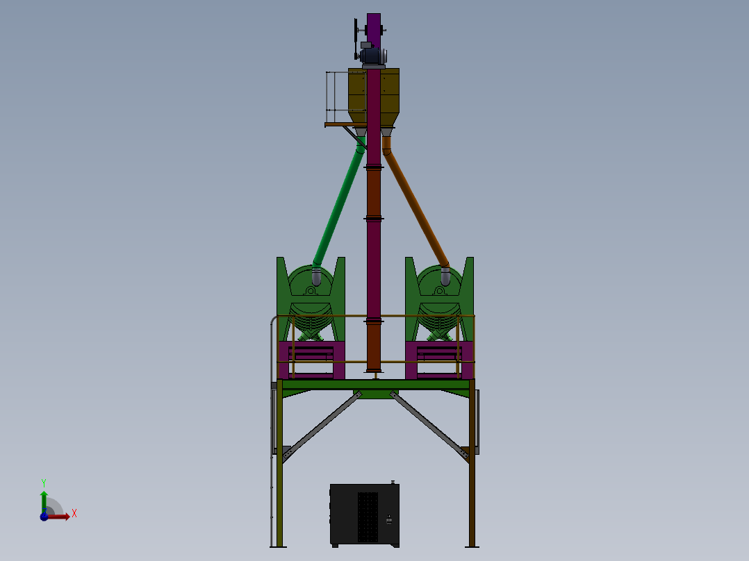 稻谷分离设备sw18可编辑前视图
