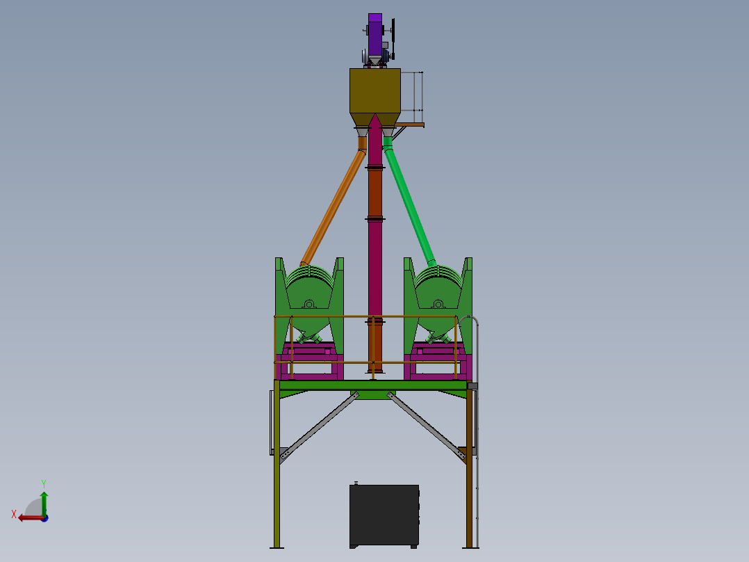 稻谷分离设备sw18可编辑后视图