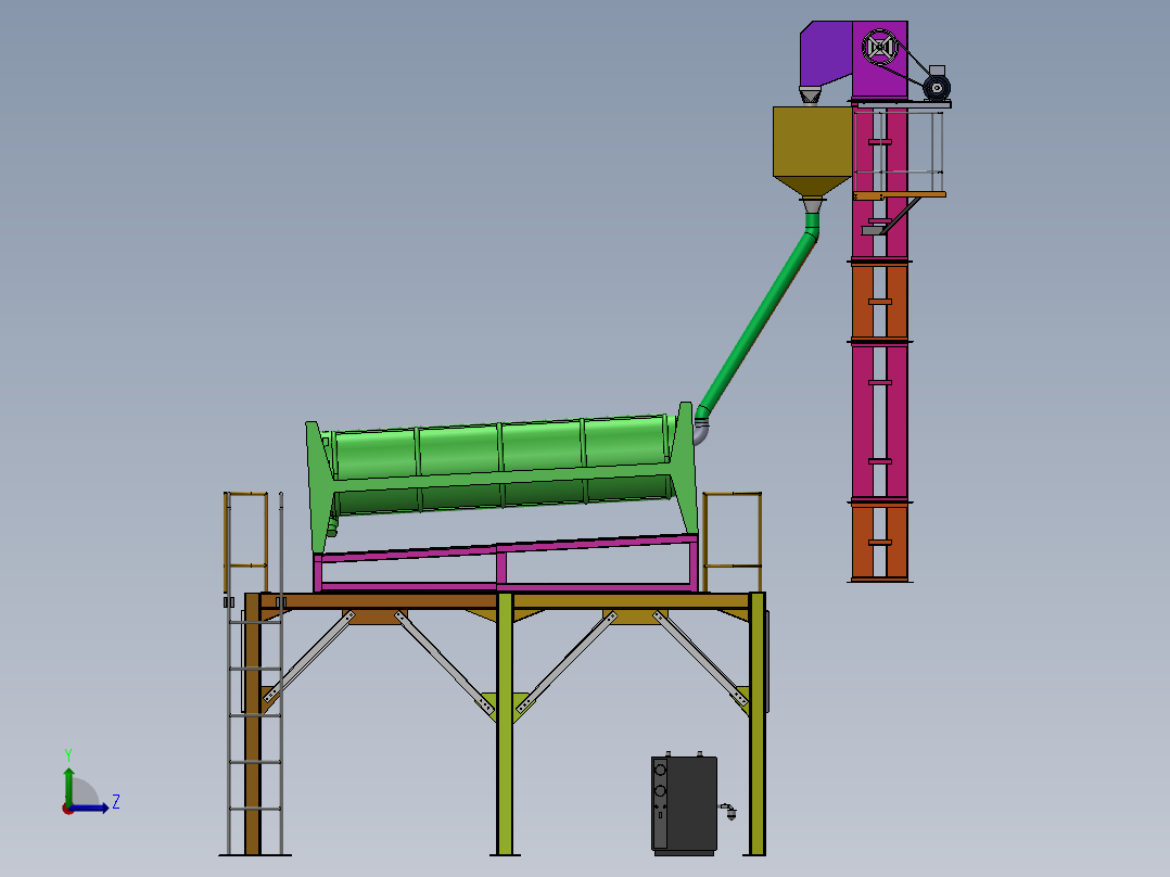 稻谷分离设备sw18可编辑左视图