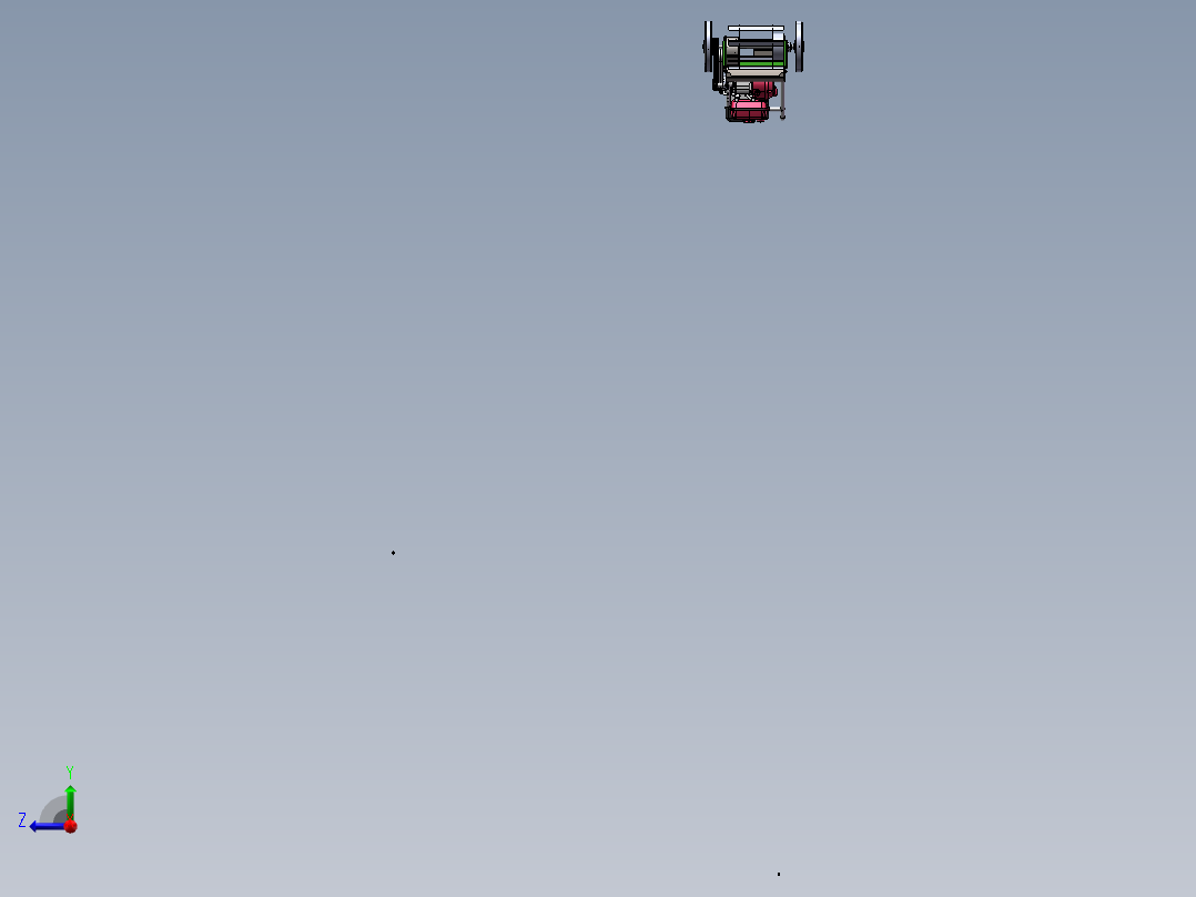 基于手扶拖拉机的除草机3D+装配图+零件图右视图