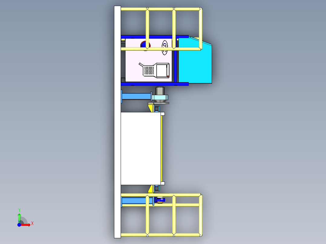 大型车间加工翻转生产线设计前视图