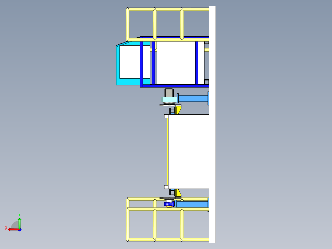 大型车间加工翻转生产线设计后视图