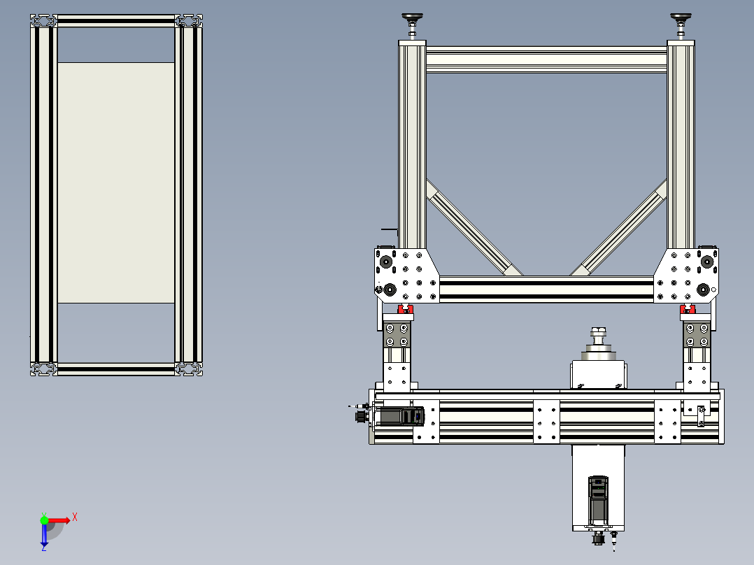 A2004493-数控铣床俯视图