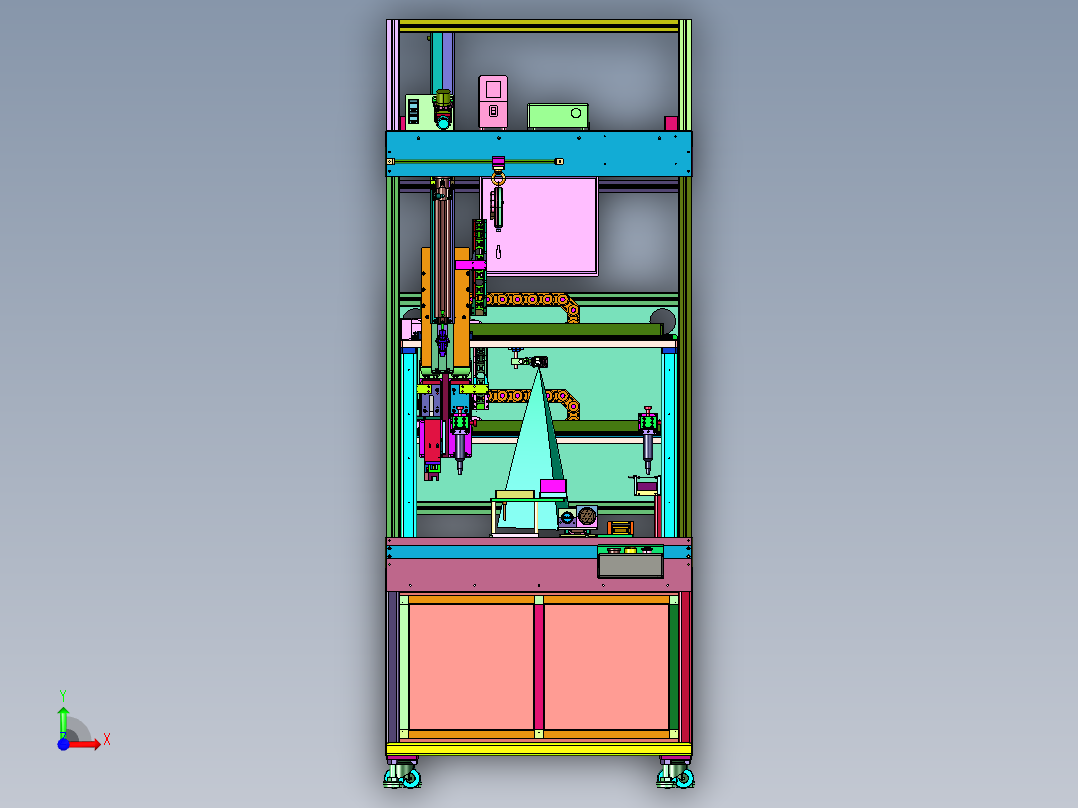 大灯电路板涂胶和紧固设备前视图