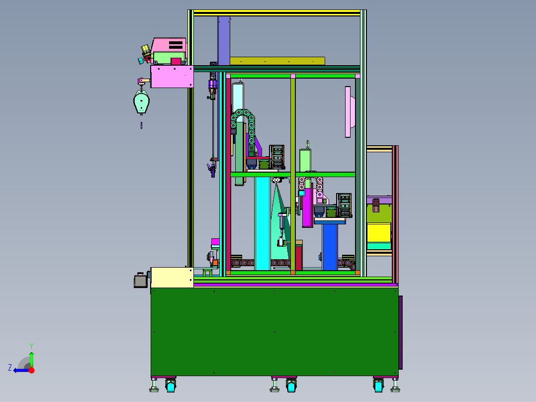 大灯电路板涂胶和紧固设备右视图
