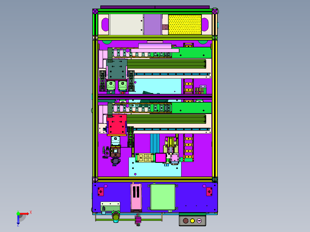 大灯电路板涂胶和紧固设备俯视图