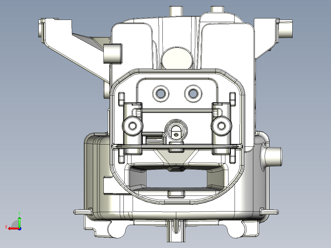 GX35汽油机缸体毛坯三维图后视图