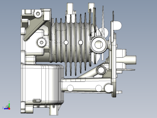 GX35汽油机缸体毛坯三维图右视缩略图