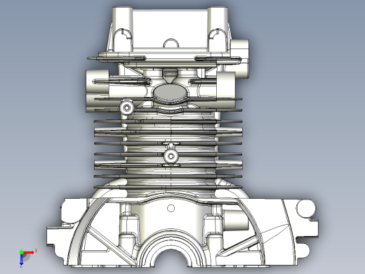 GX35汽油机缸体毛坯三维图俯视缩略图
