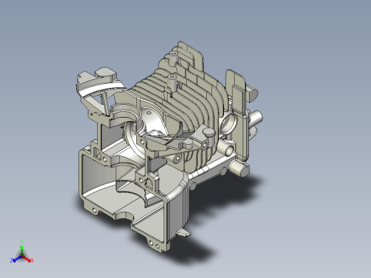 GX35汽油机缸体毛坯三维图正等轴测缩略图