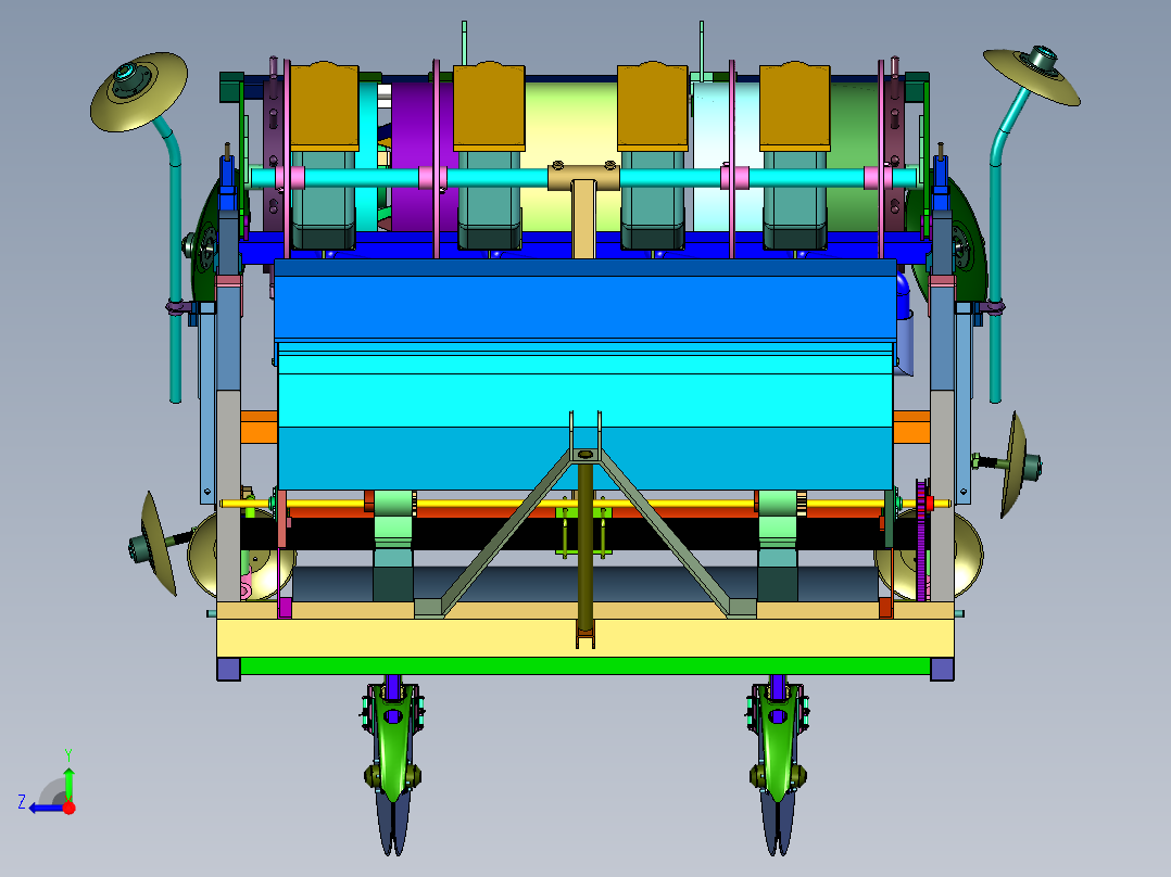 多行行距蔬菜株种植机右视图