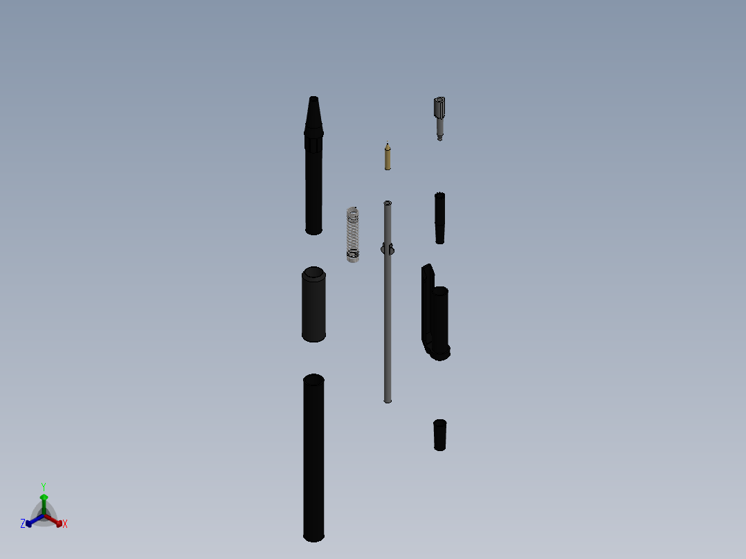 笔、中性笔、铅笔(39)正等轴测图