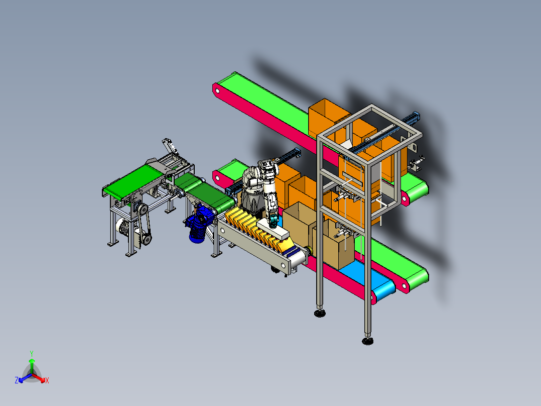 包装袋生产线3D