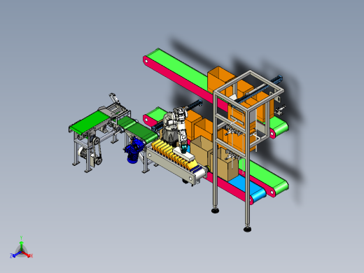 包装袋生产线3D