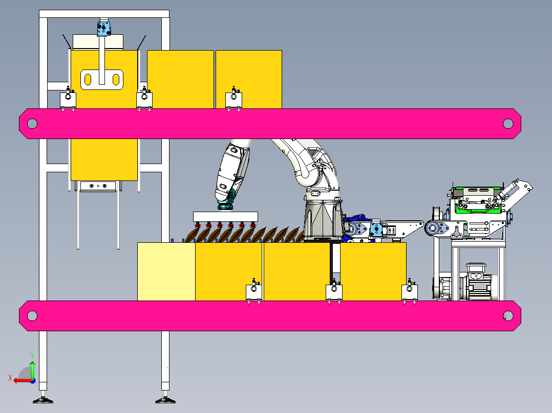 包装袋生产线3D后视图