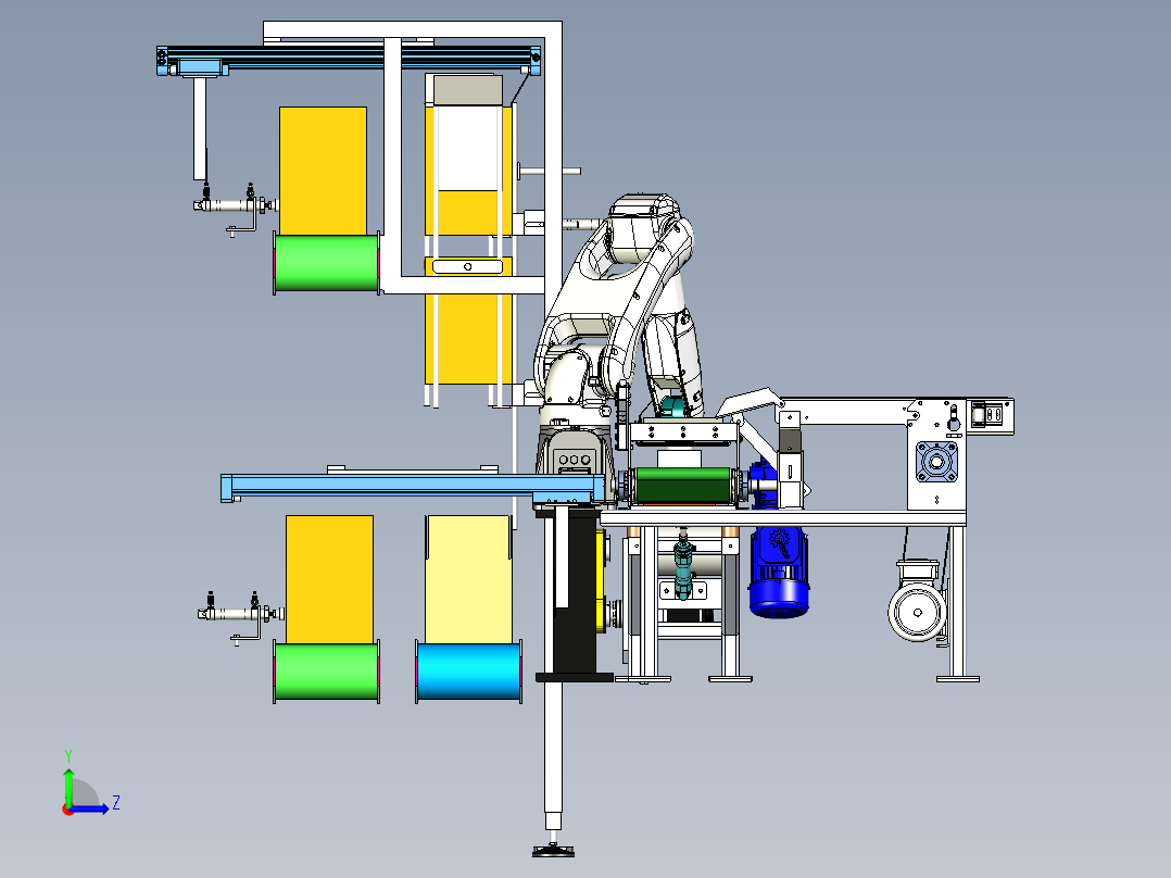 包装袋生产线3D左视图