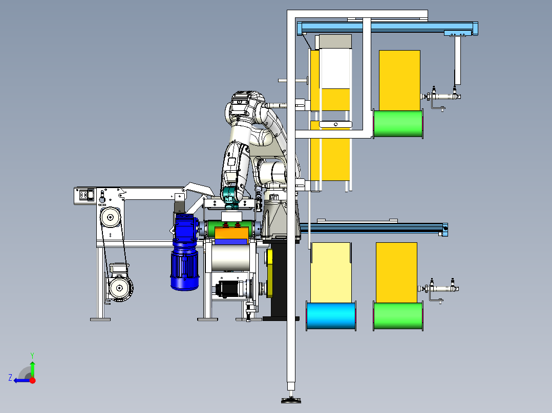 包装袋生产线3D右视图