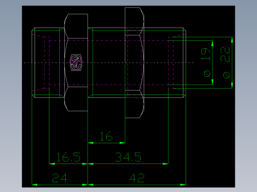PARKER管接头EO Bulkhead union SV22LOMDCF(16)_front