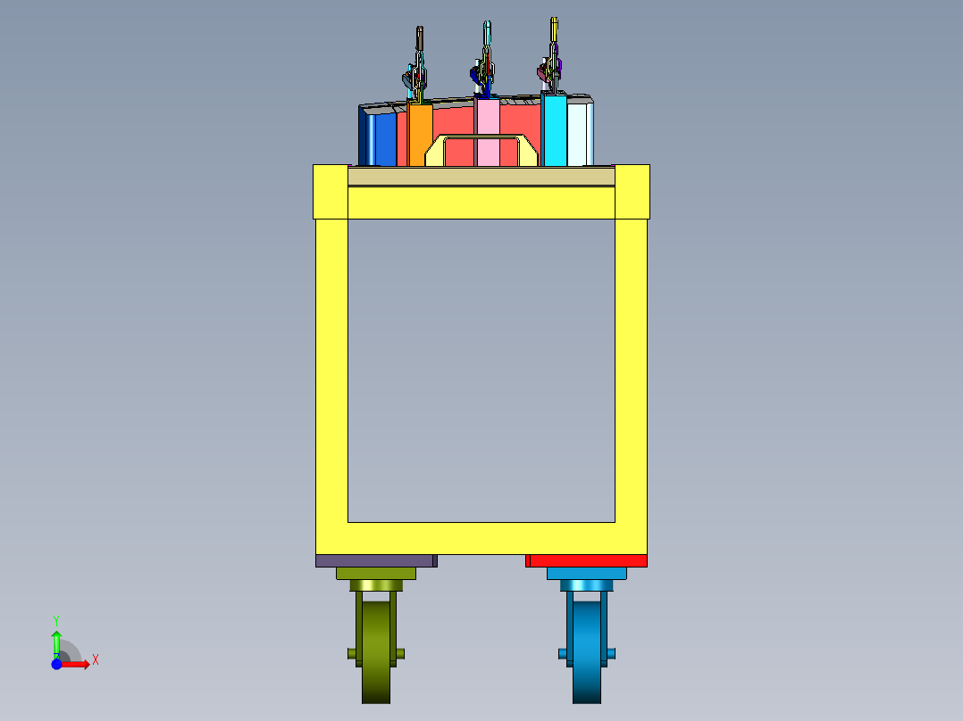 后门低音扬声器罩logo检具前视图