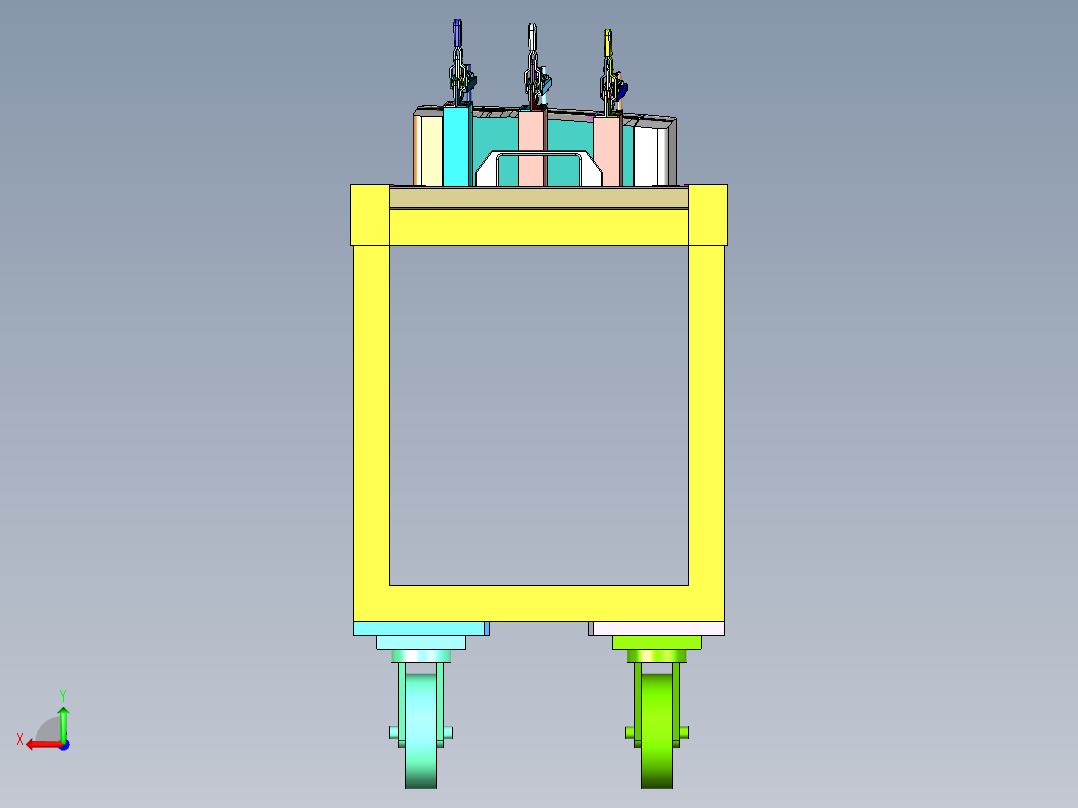 后门低音扬声器罩logo检具后视图