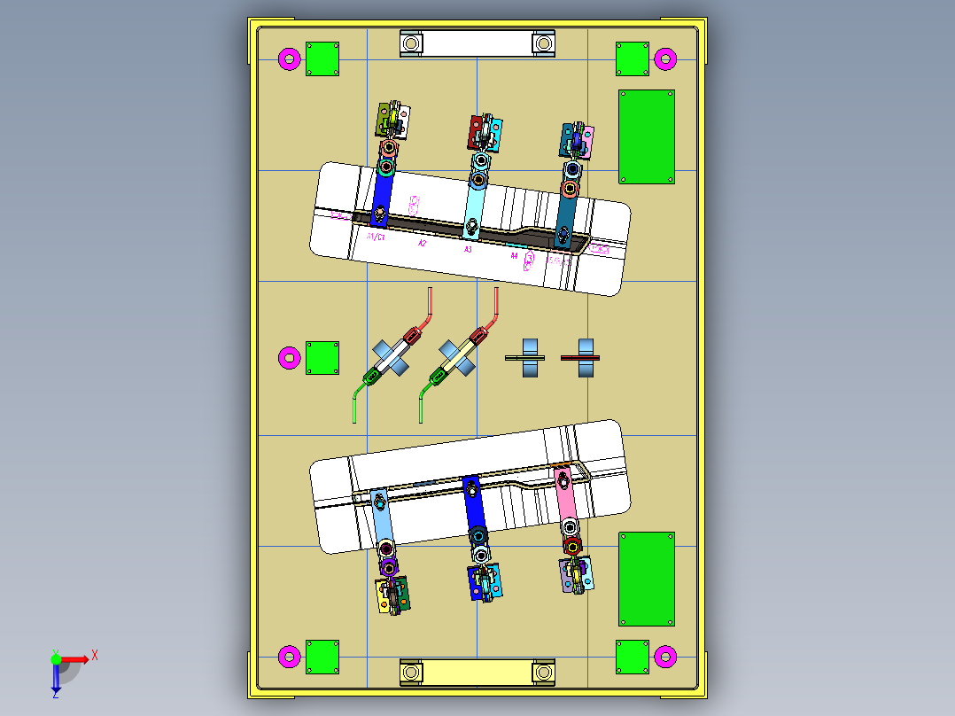 后门低音扬声器罩logo检具俯视图