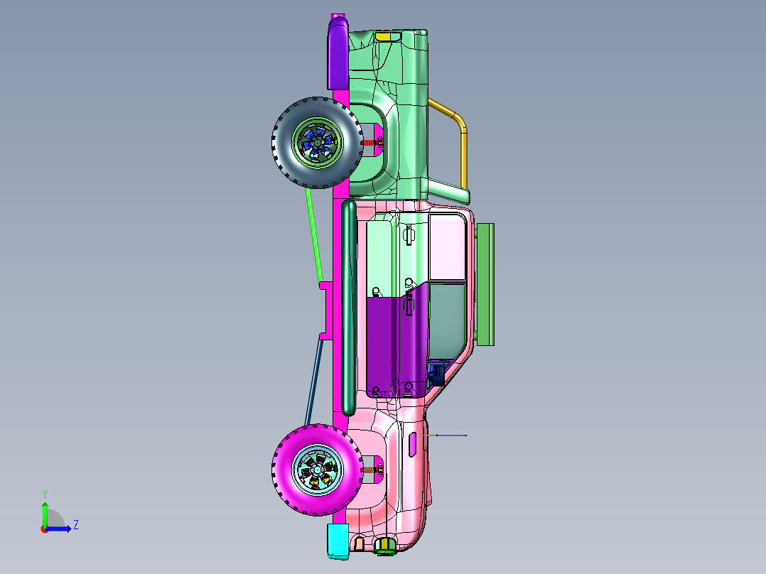 新型多用途皮卡车设计左视图