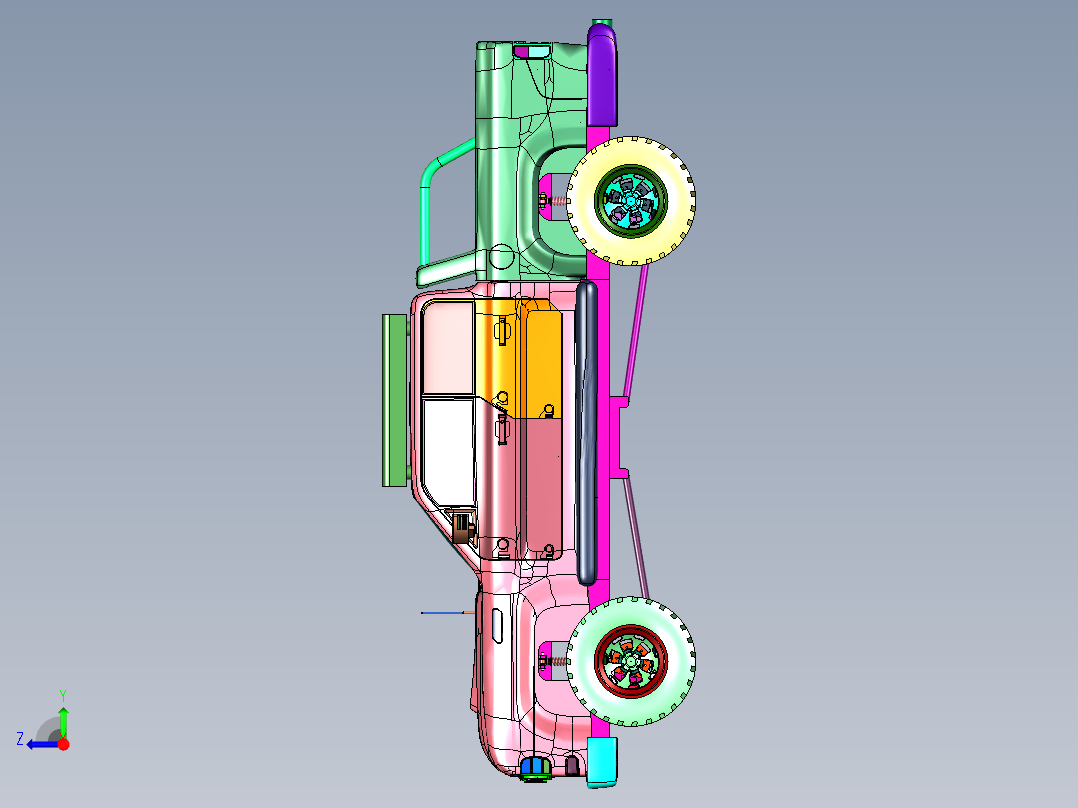 新型多用途皮卡车设计右视图