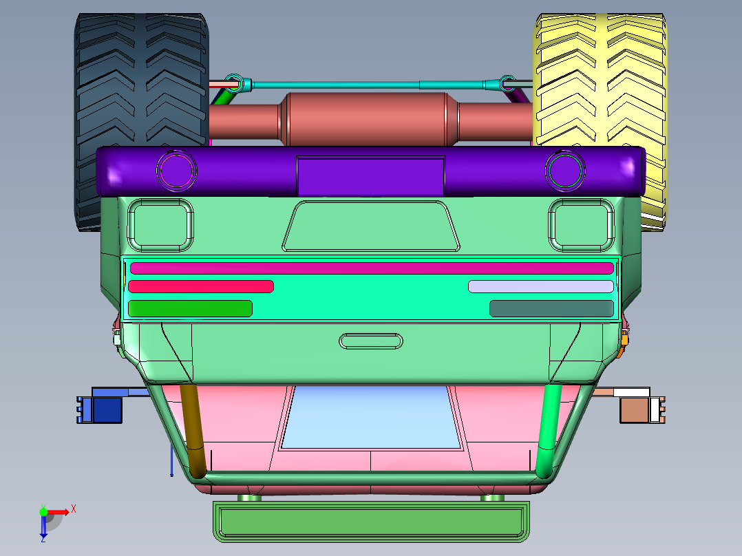新型多用途皮卡车设计俯视图