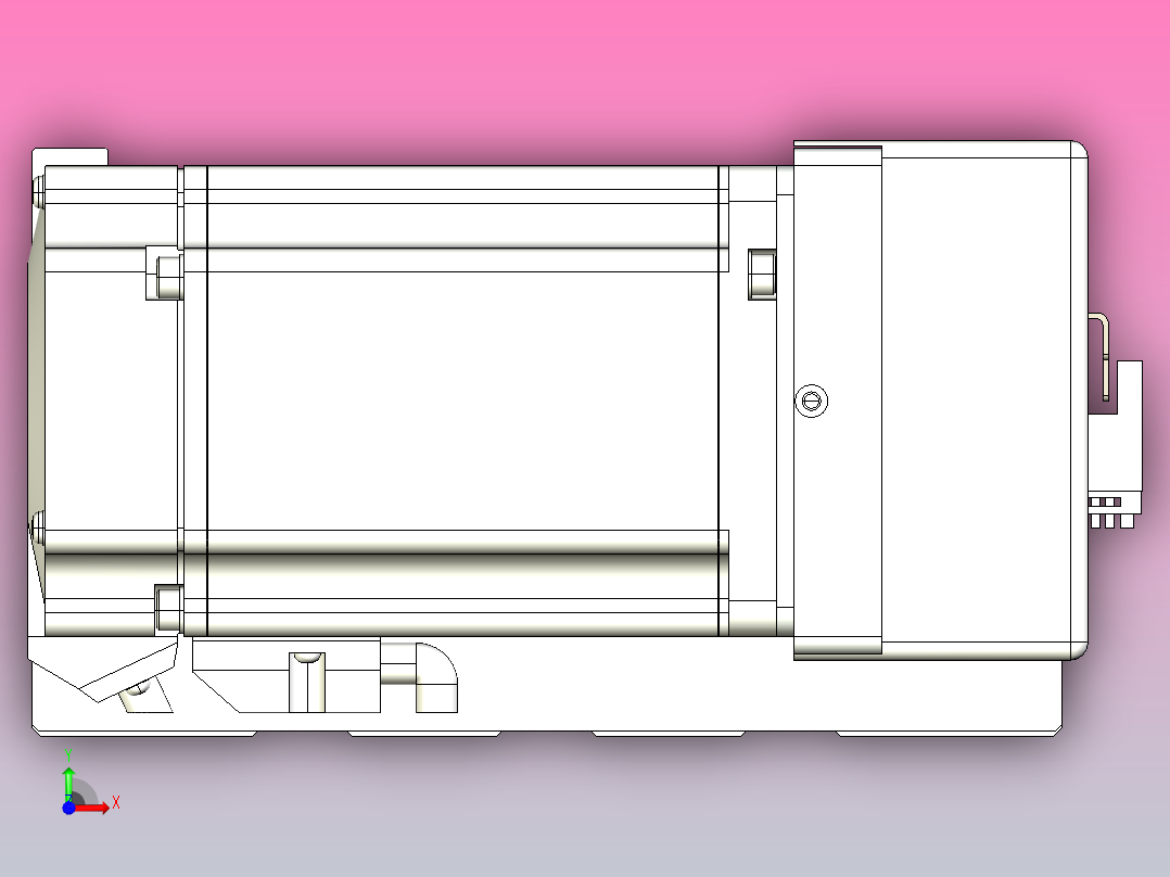 皮带直线轴半封闭可选导轨TPA-HNB-175D-140-L550-MR-Y-P75-N3前视图